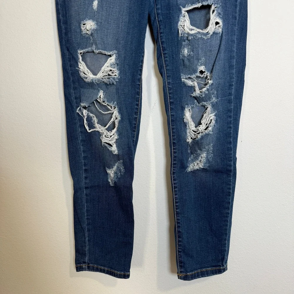 Kancan Distressed Ripped Skinny Jeans Medium Wash Denim Size 29 W11‎